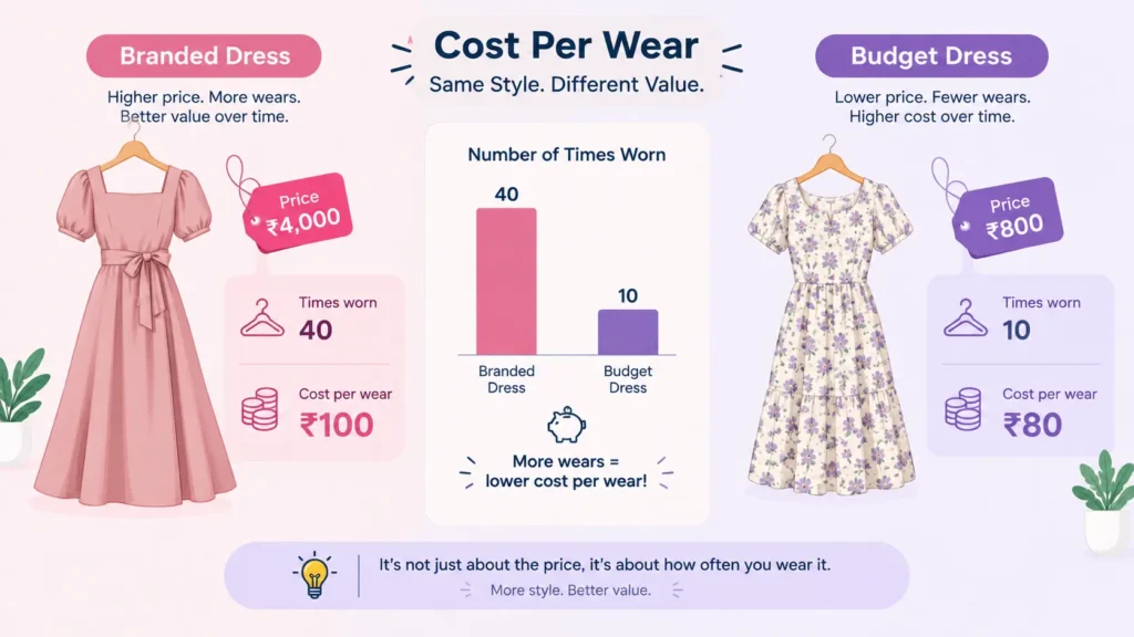 cost per wear of branded vs budget dresses