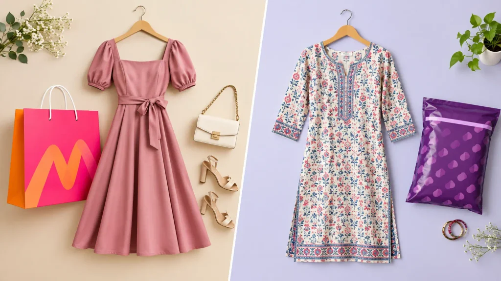 Myntra vs Meesho comparison for women’s dresses