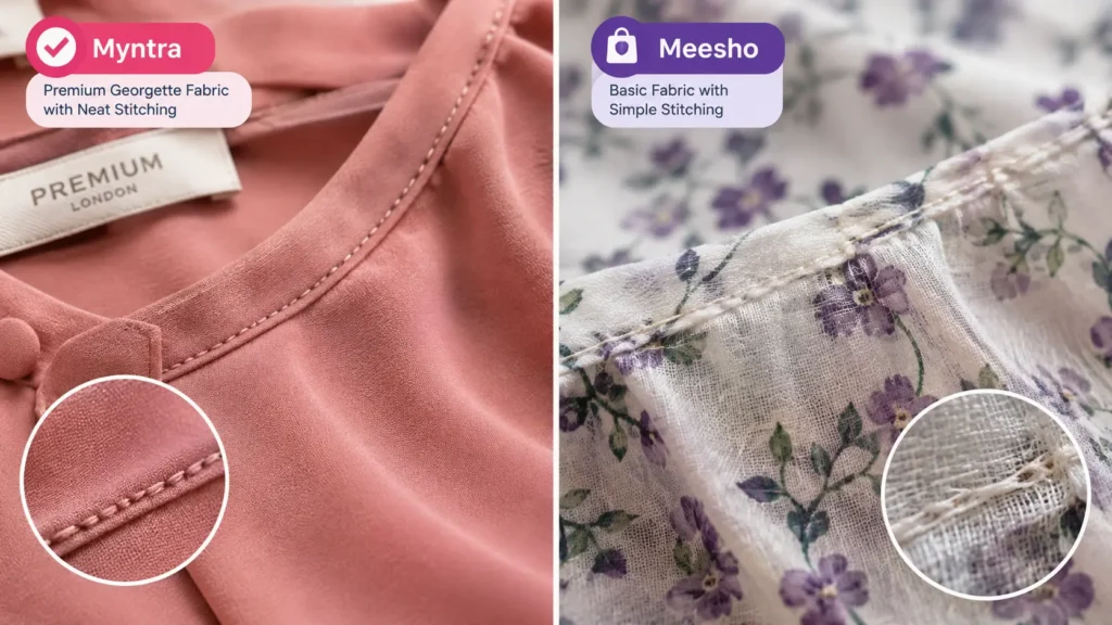 fabric and stitching quality comparison of women’s dresses